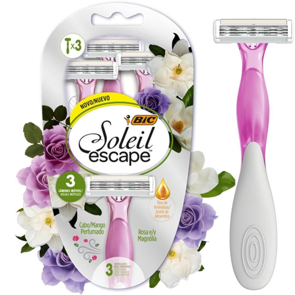 Barbeador Descartável Bic Soleil Escape Com 3 - Bic