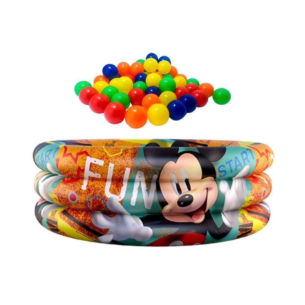 Piscina Infantil Inflável 100L Mickey + 50 Bolinhas