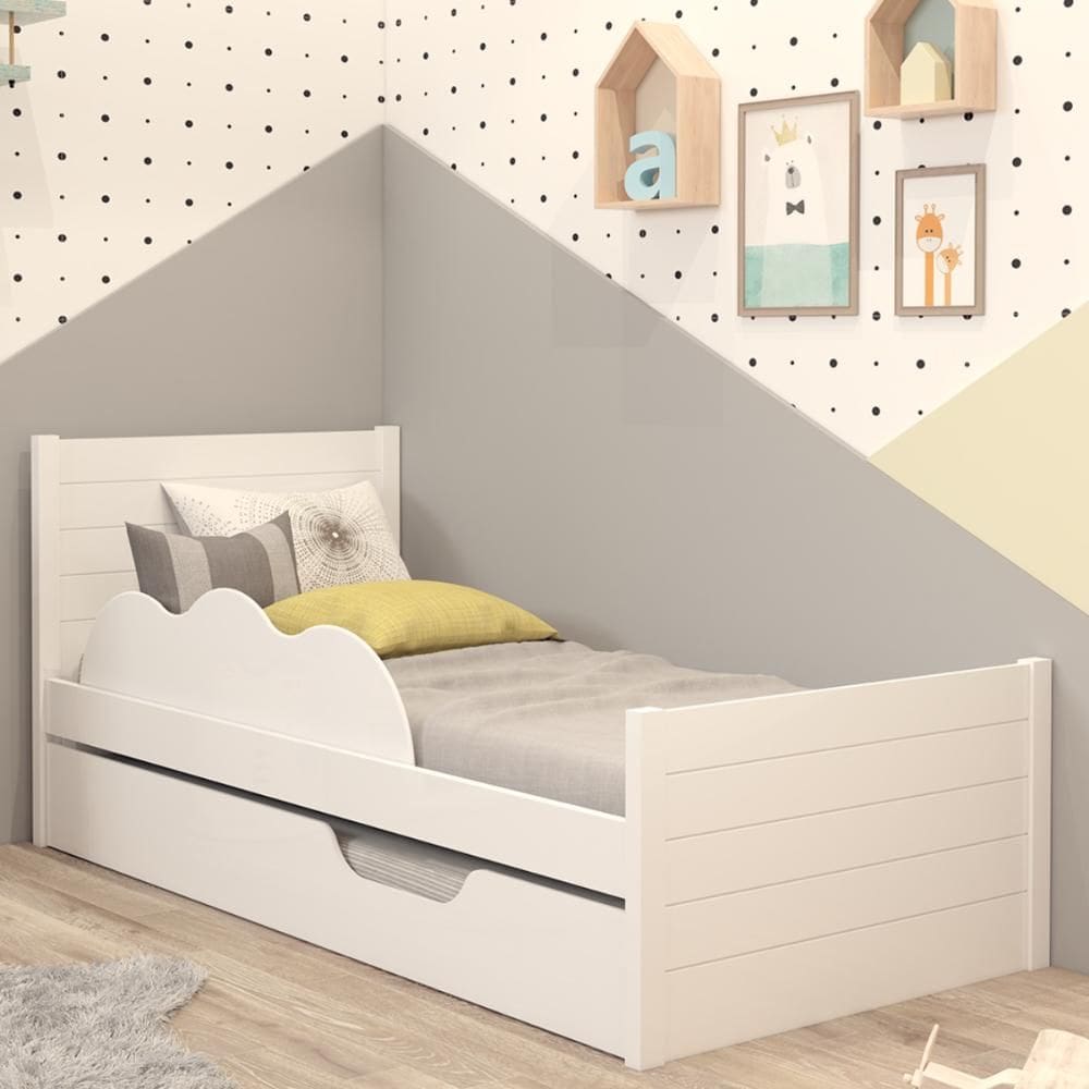 Bicama Infantil 100% MDF com Cama Auxiliar e Proteção Lateral Acompanha Colchão