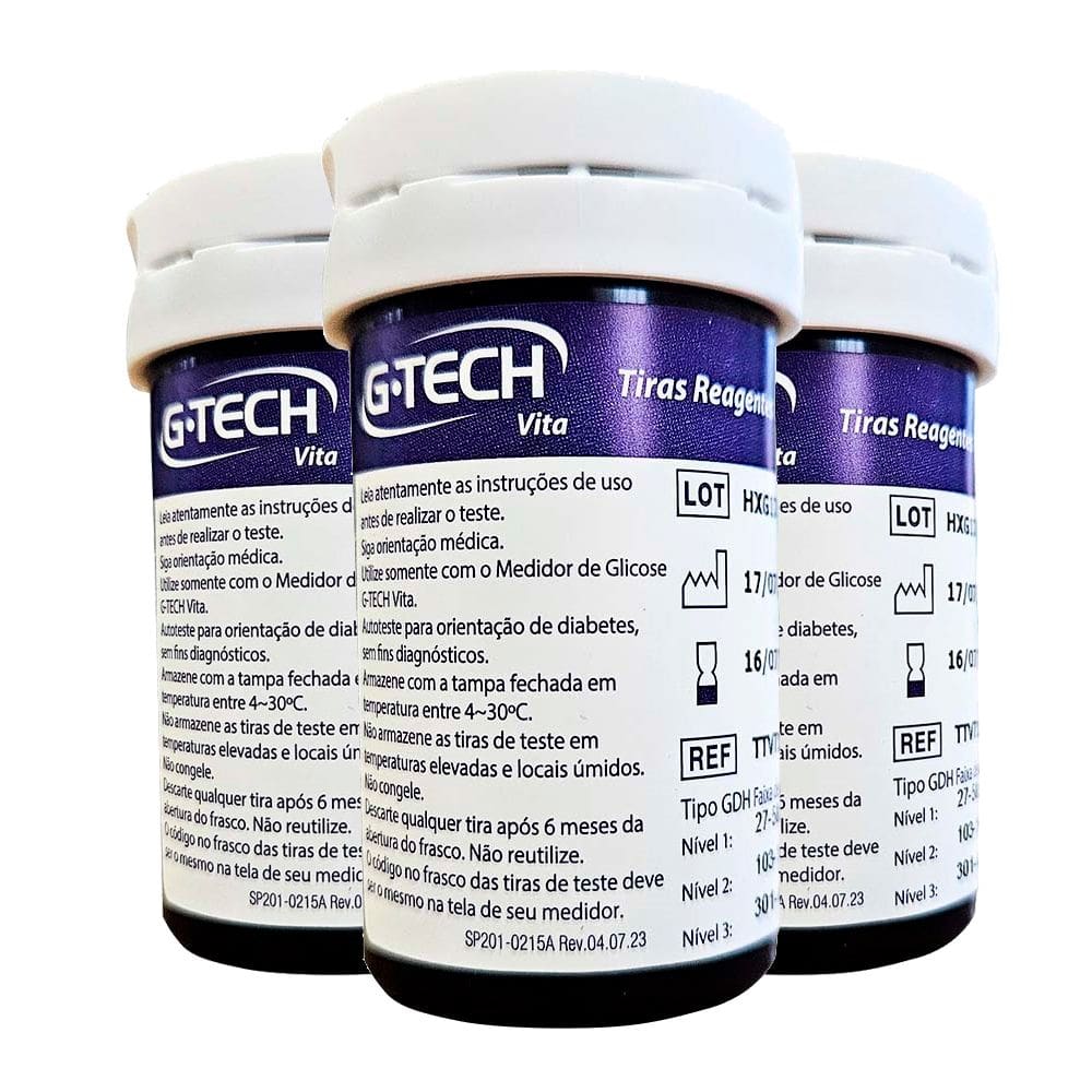 Kit Tiras Reagentes Medidor De Sangue 150 Unidades G-tech Vita