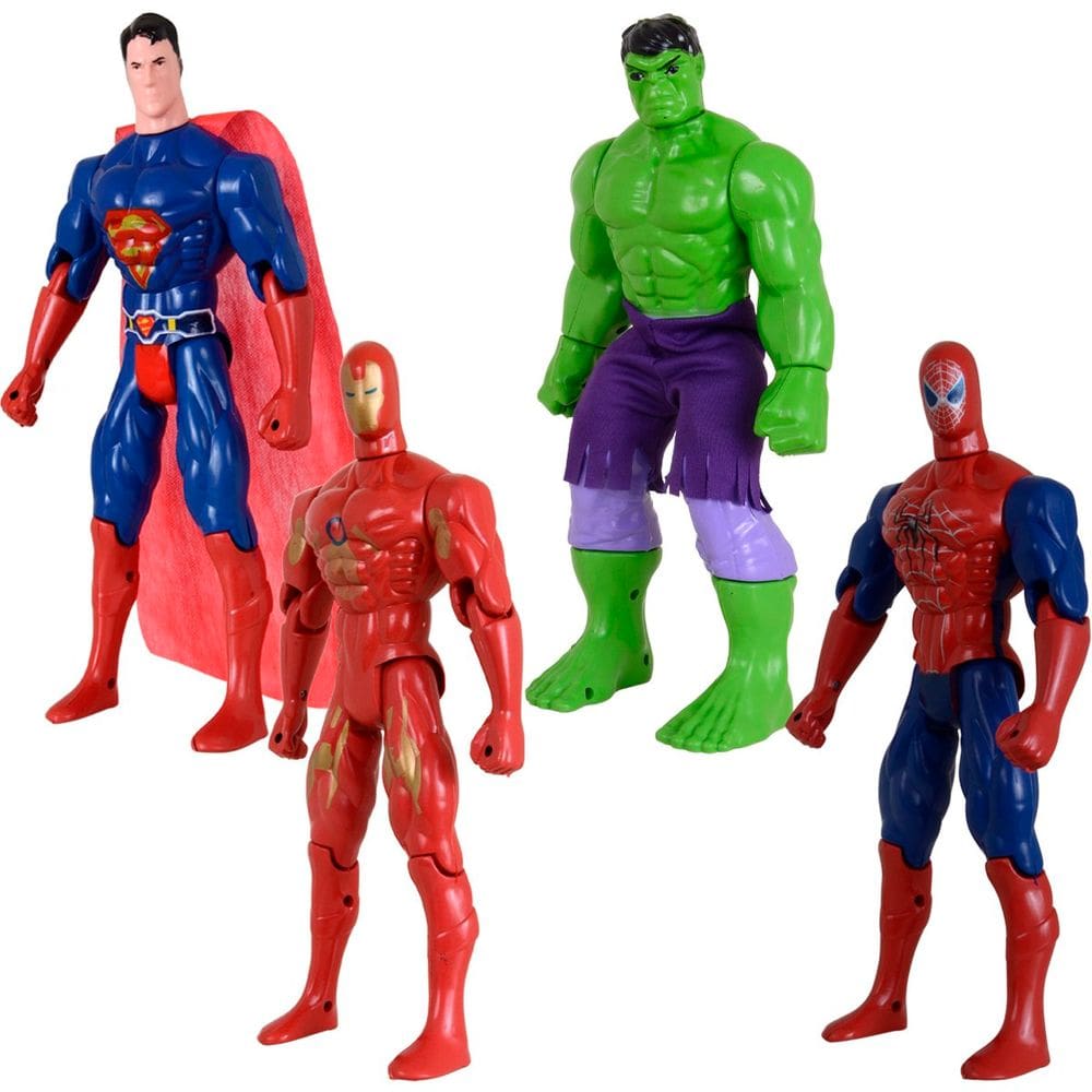 Quarteto De Articulaveís Super Heroís Brinquedos Vingadores