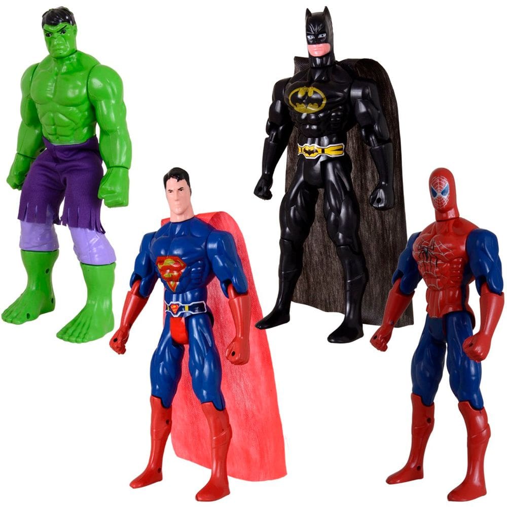 Quarteto De Articulaveís Super Heroís Vingadores Brinquedos