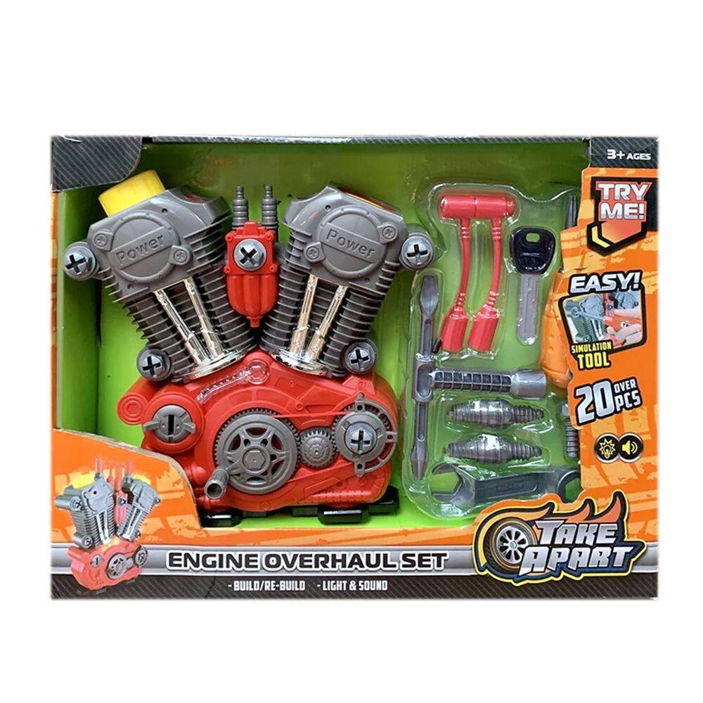 Kit Monta e Desmonta Motor Brinquedo Carros Toys 20 Peças
