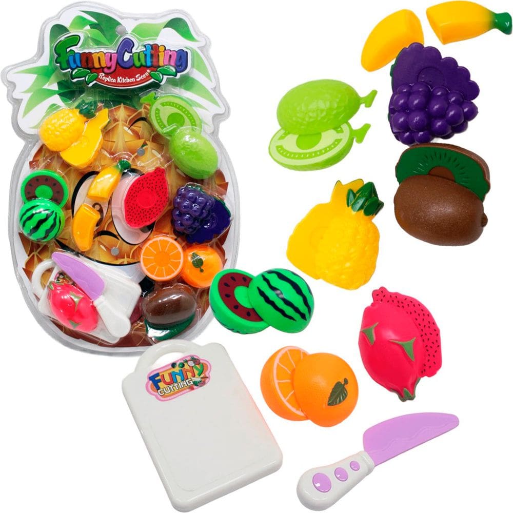 Kit Brinquedo Infantil Frutas Vegetais Legumes Adesivo 18pçs