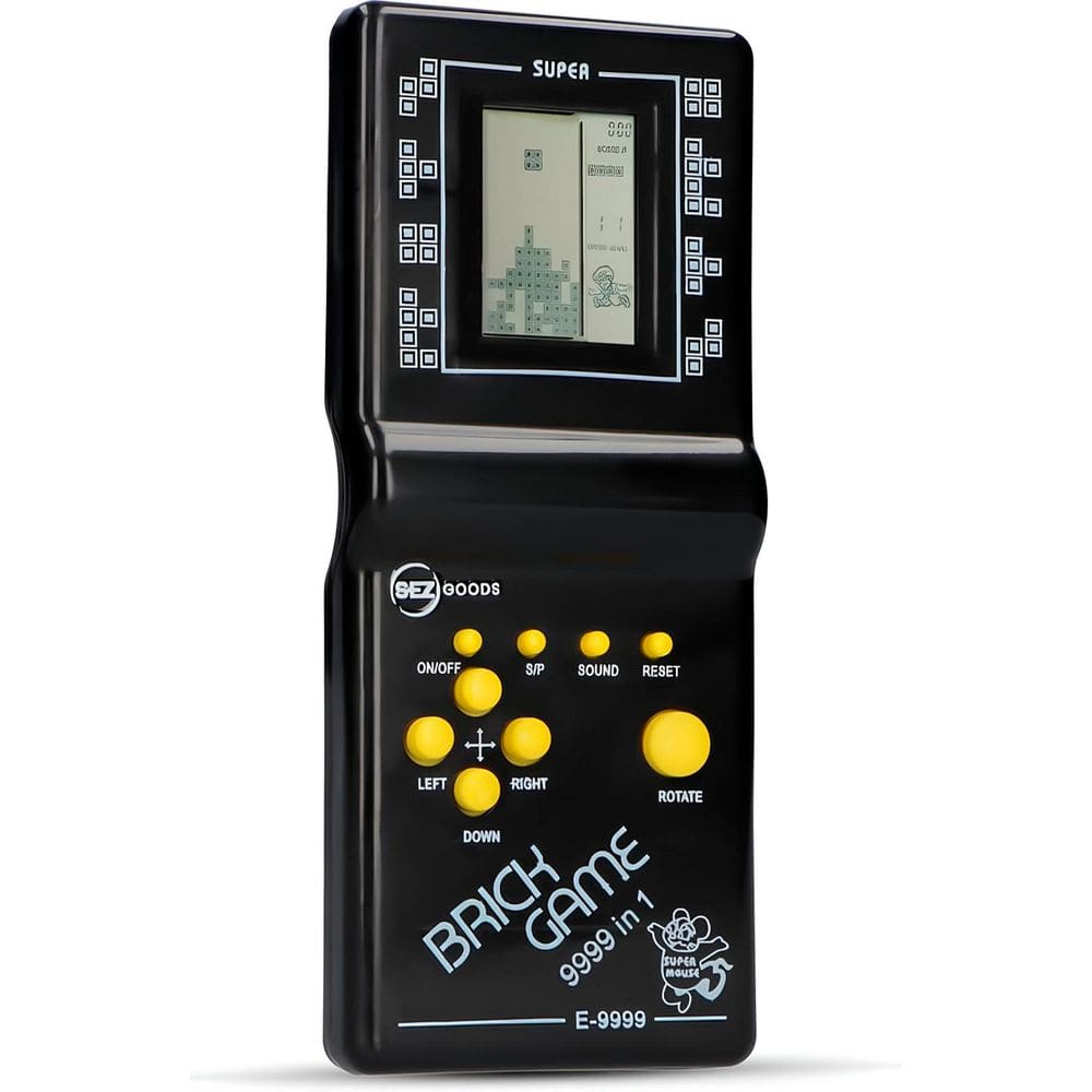Mini Game Retro Portátil Preto Brick Pilha 9999 Jogos Casual