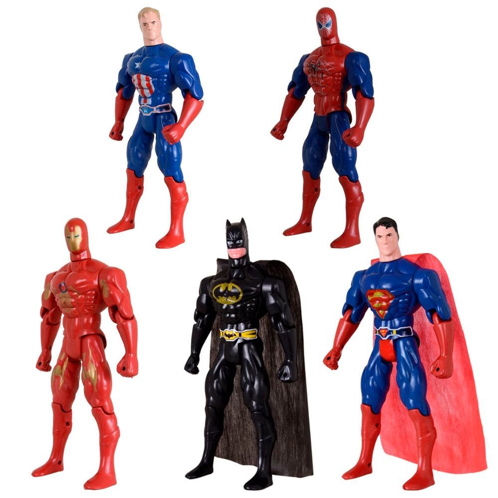 Quinteto De Bonecos Heróis De Vingadores E Liga Da Justiça