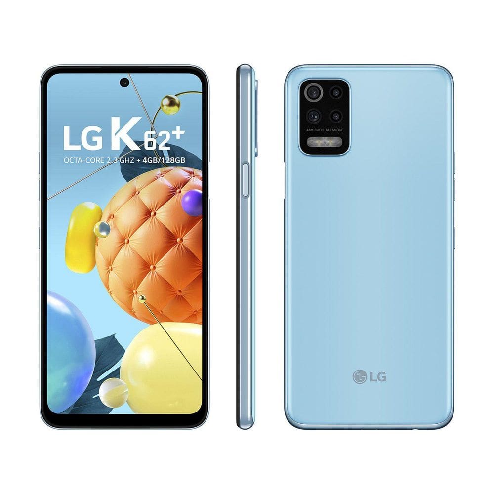 Smartphone LG K62+ 4G 128GB DUAL CHIP Octa-Core 4GB RAM Tela 6,59” Câm. Quádrupla+Selfie 28MP