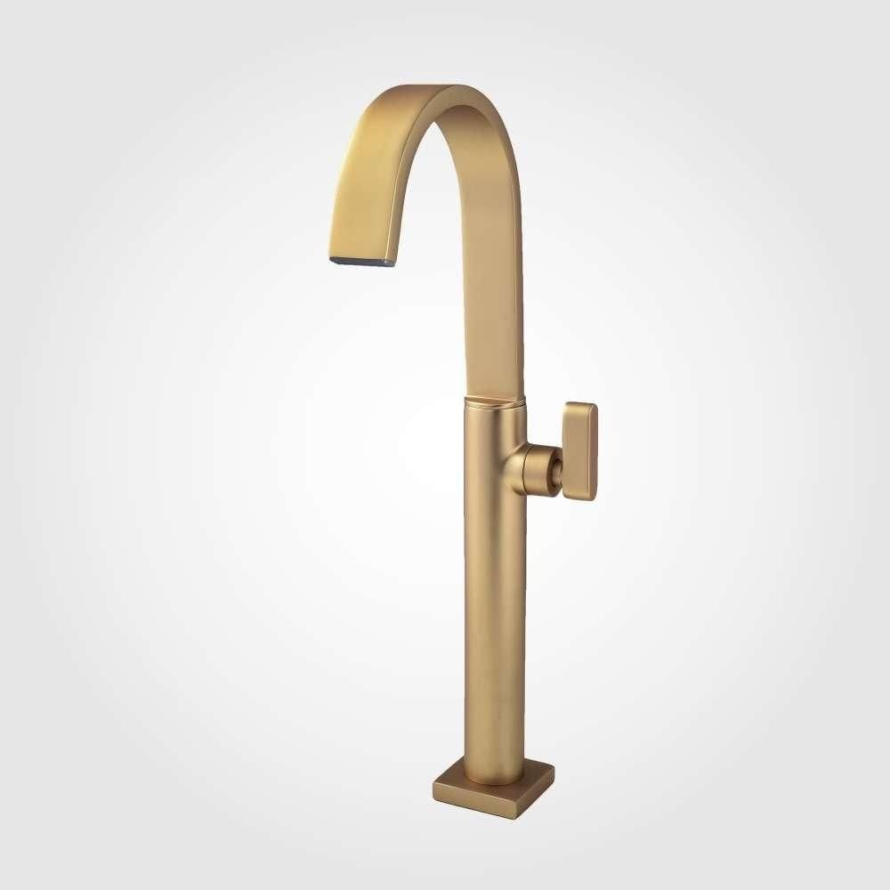 Torneira de Pia para Cuba de Apoio Dourado Fosco Color Dom Perflex