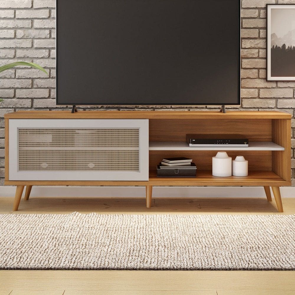 Rack para TV Até 60 Polegadas Argos 1 Porta Freijó Trend/Off White - Pnr Móveis