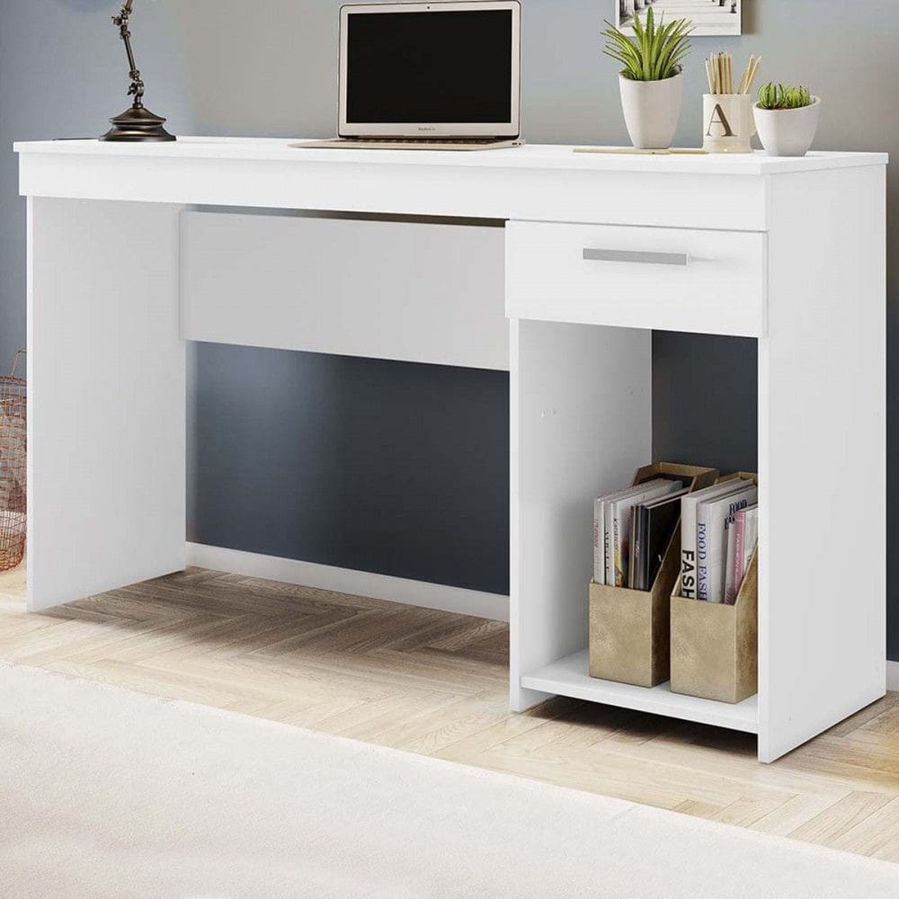 Mesa para Computador Bay 1 Gaveta Branco - Pnr Móveis