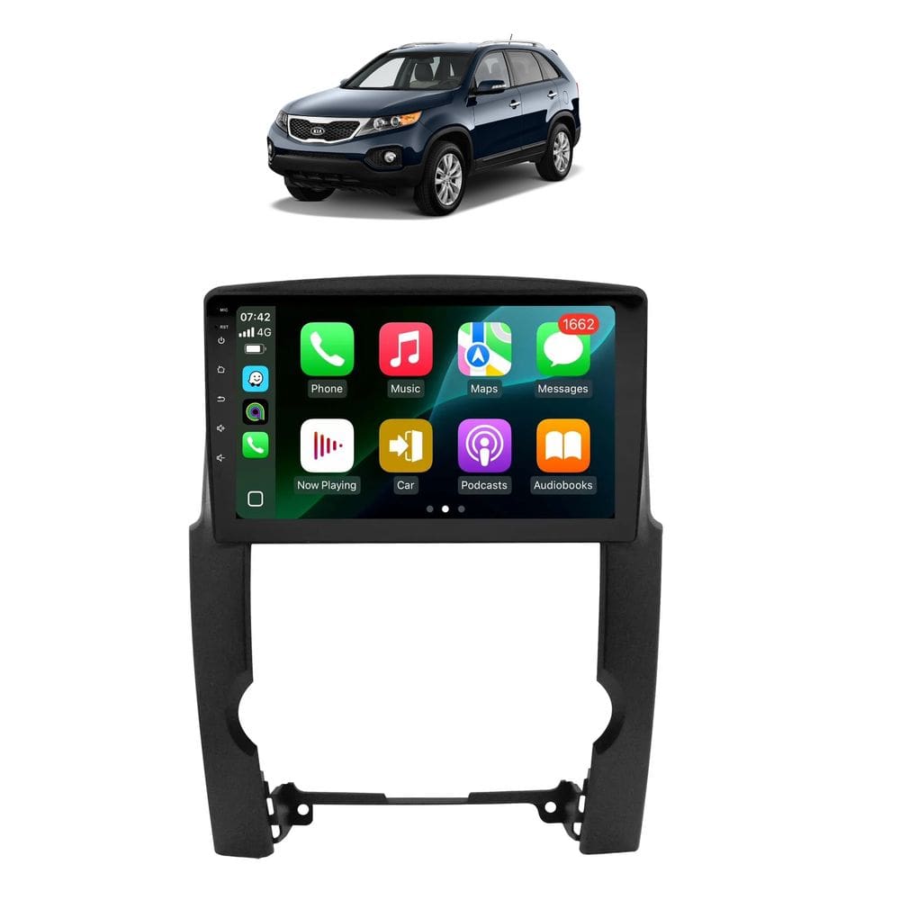 Kit Multimidia Sorento 2009 / 2012 9 Pol Carplay AndroidAuto USB BT - Roadstar 908BR