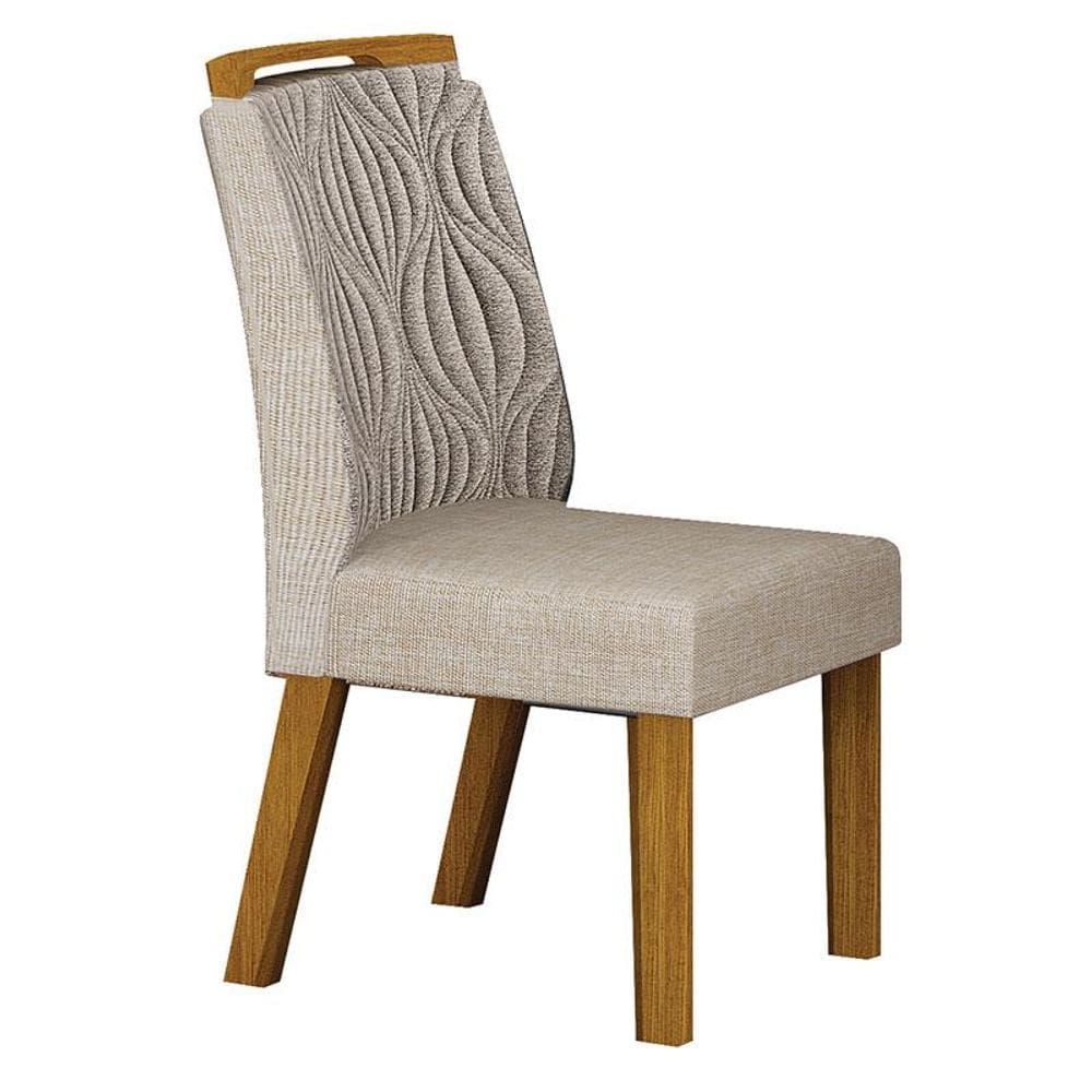 Cadeira para Mesa de Jantar Ilhéus MDF Linho Palha - Leifer Móveis