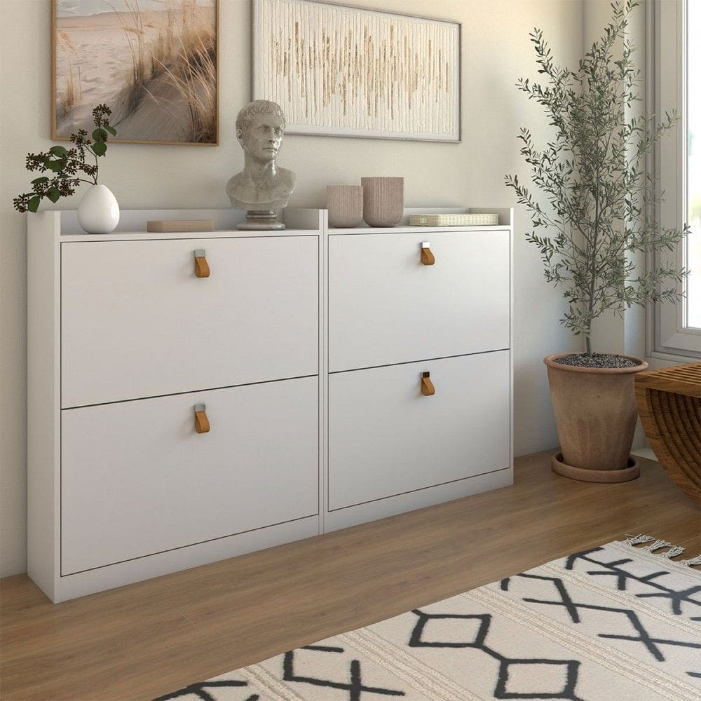 Sapateira Livia 4 Gavetas Basculantes para 24 Pares Sapato Branco - Panorama Móveis