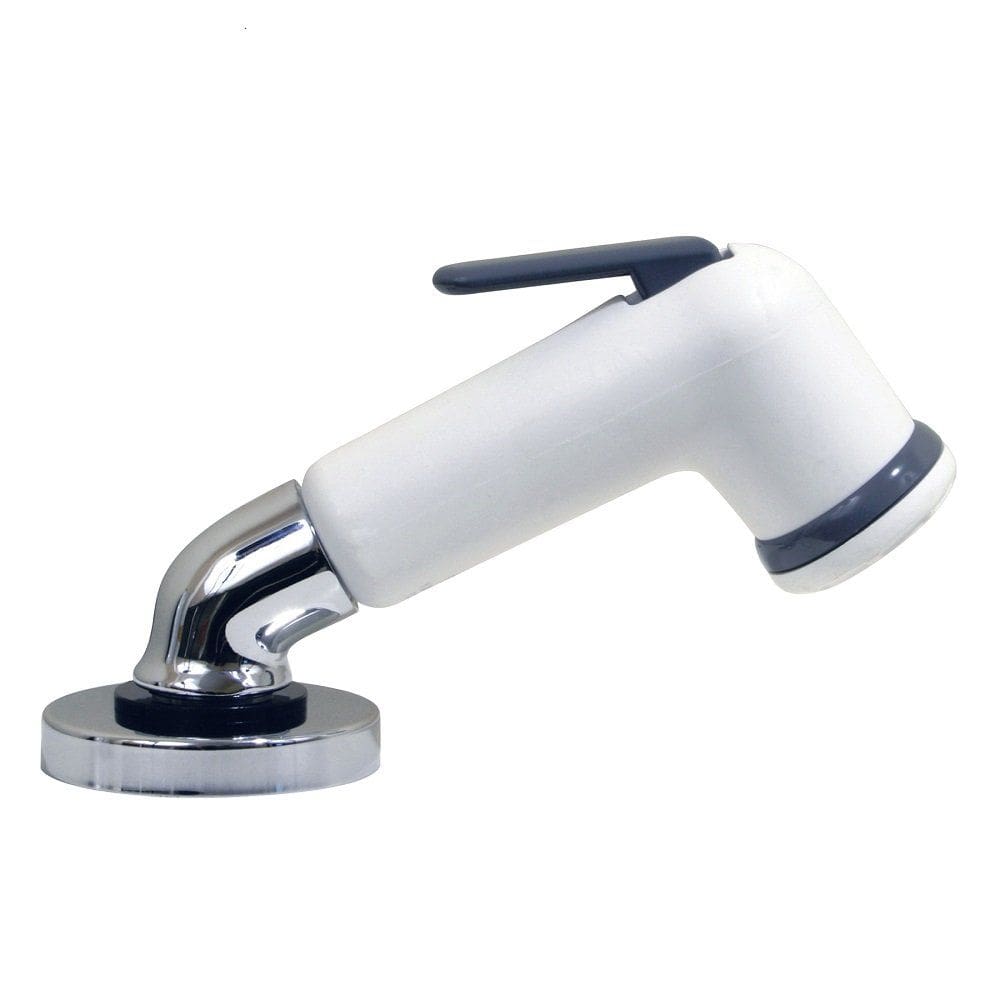 Pulverizador de cotovelo Scandvik 10191P com alça removível branco com mangueira de 6 pés