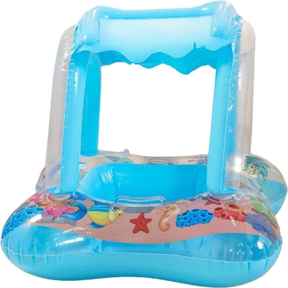 Boia Infantil Com Protetor Solar Para Criança 65x65cm Azul