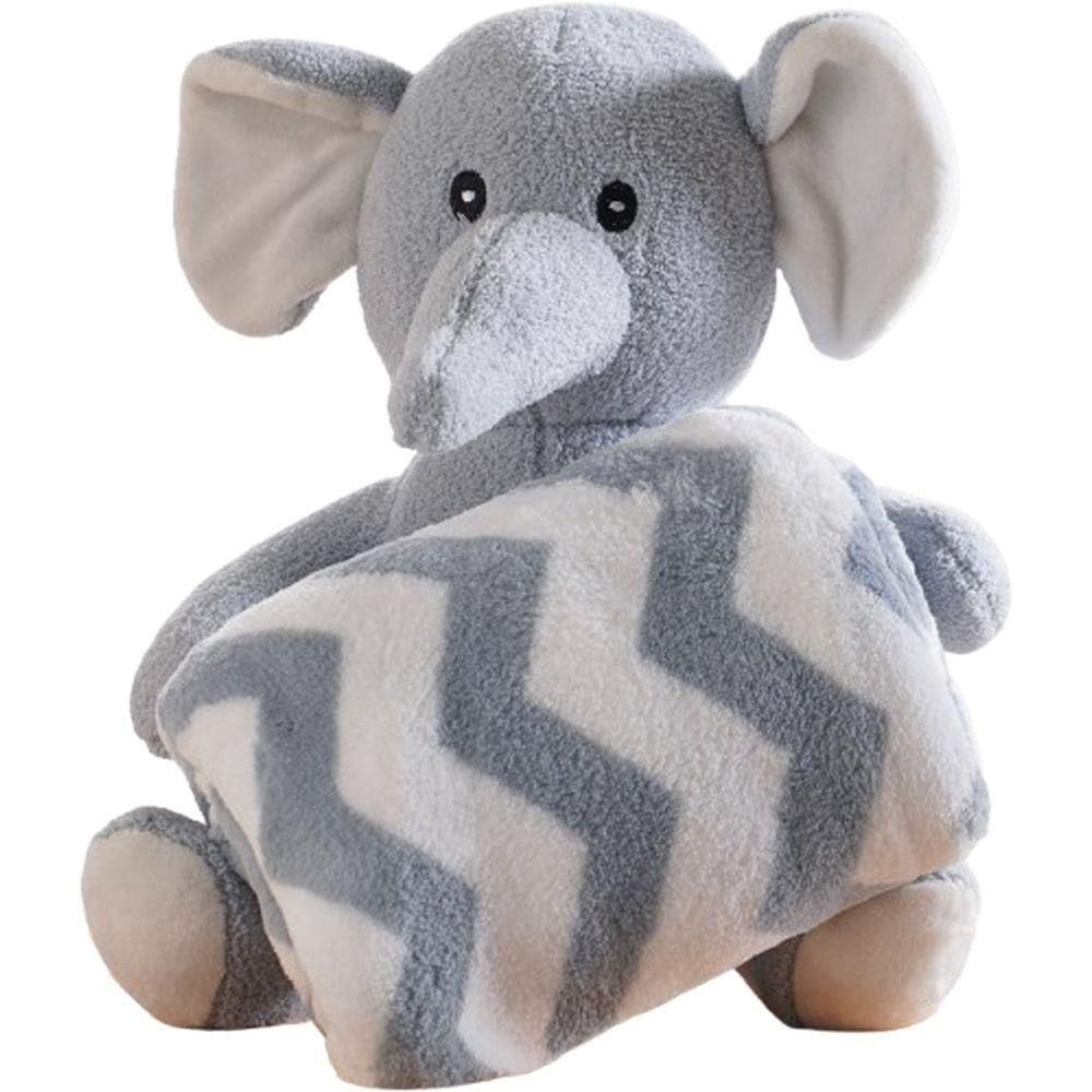 Bichinho De Pelúcia Floresta New Com Manta Bebê 100x75cm Elefante