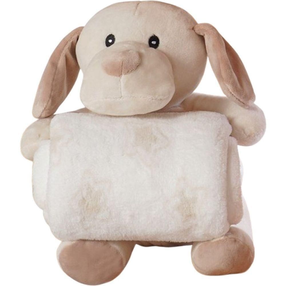 Bichinho De Pelúcia Carinhoso New Com Manta Bebê 100x75cm Cachorrinho