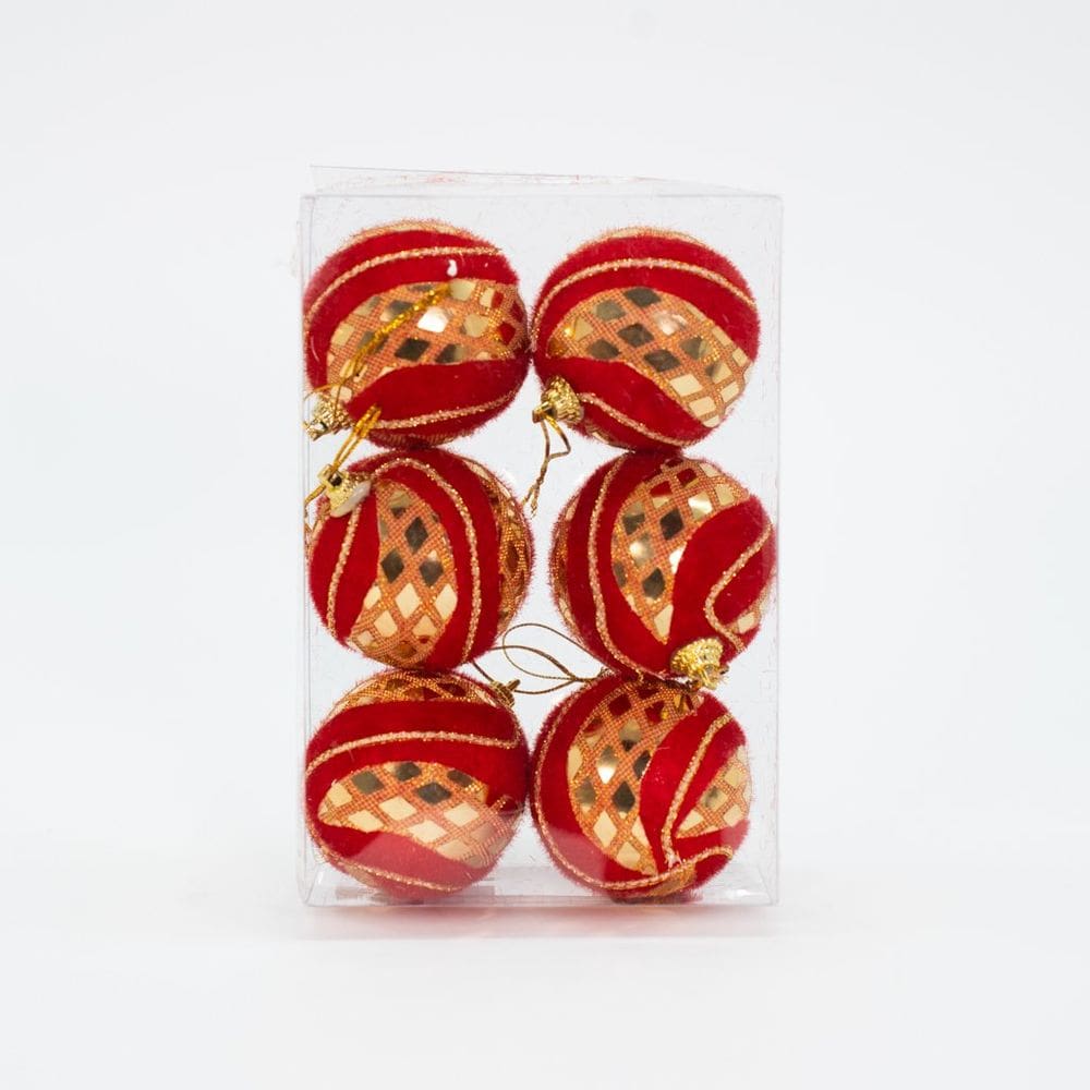 Kit 18Un Enfeite Bolas Vermelha Decorativa Arvore Natal 60mm