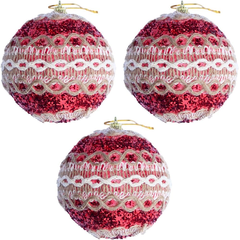 Kit 6 Bola Vermelha Natal Decoração Árvore De Natal De 75mm