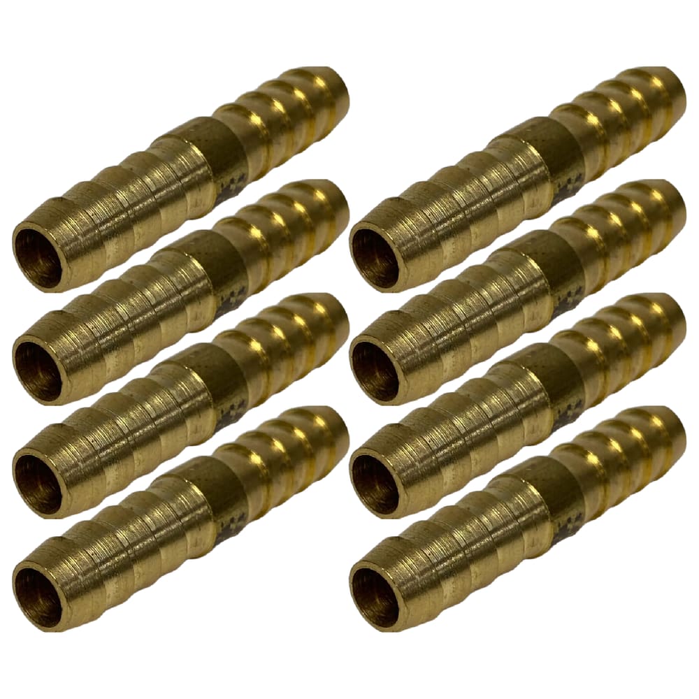 8 Emenda De Latão Mangueira 3/8 10mm Espiga União Ar Agua