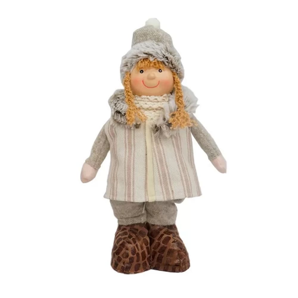 Boneco de Pelúcia Menina Natalino Enfeite de Natal 30cm