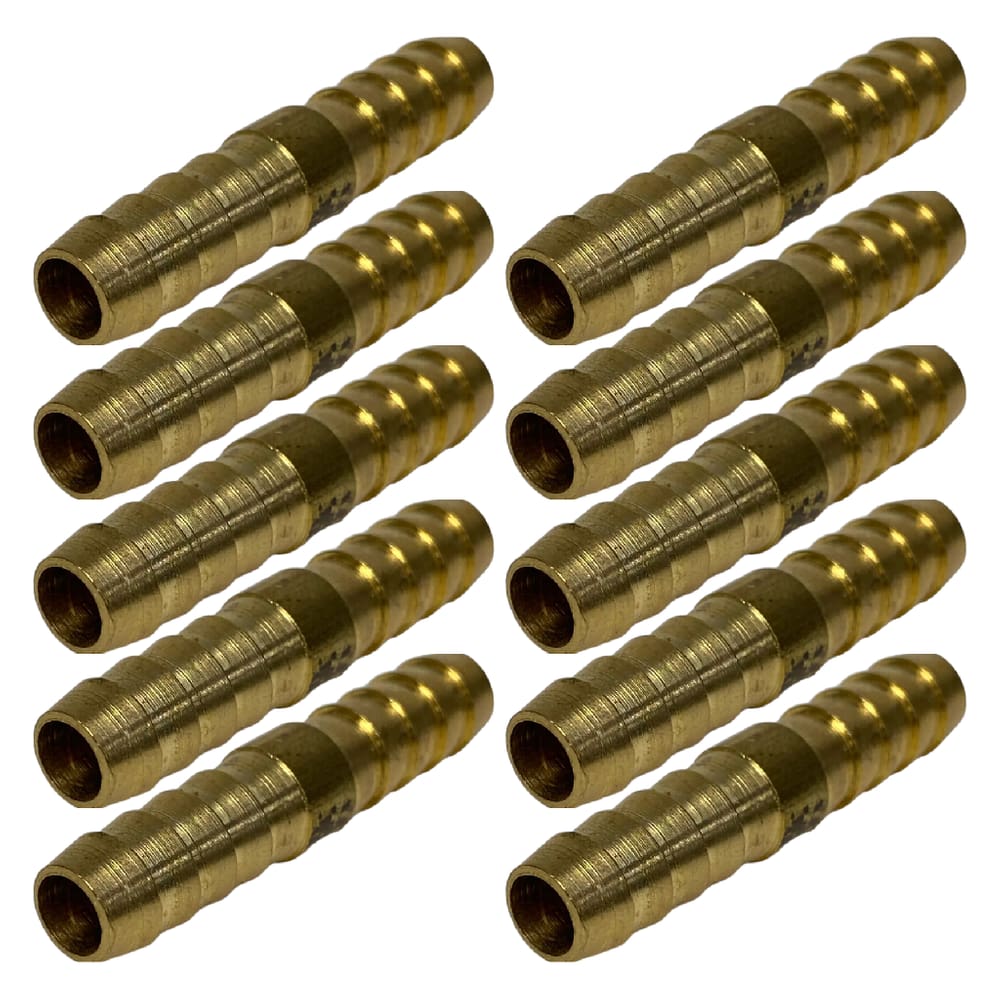 10 Emenda De Latão Mangueira 3/8 10mm Espiga União Ar Agua
