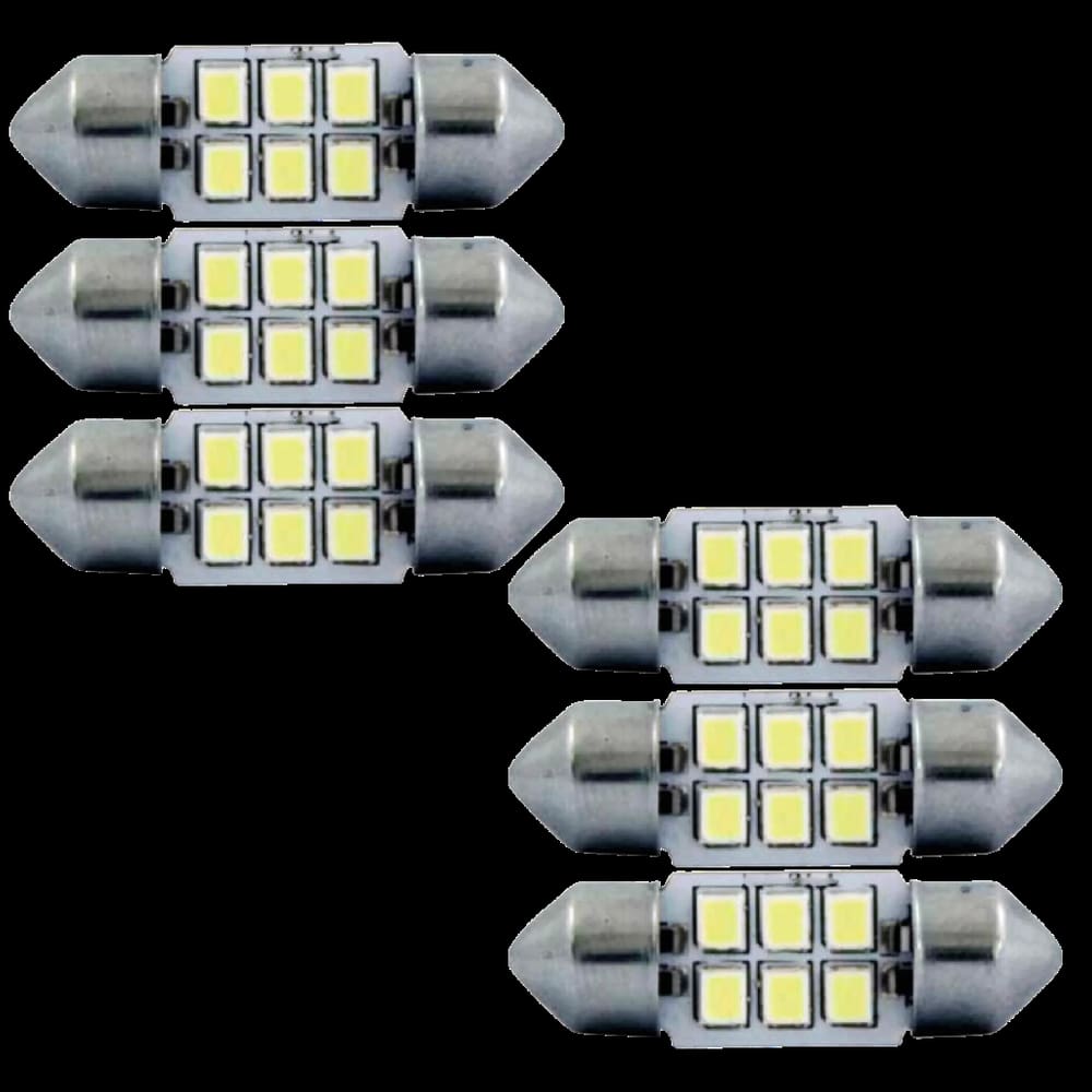 6 Lampadas Led Torpedo 36mm 24v Branco