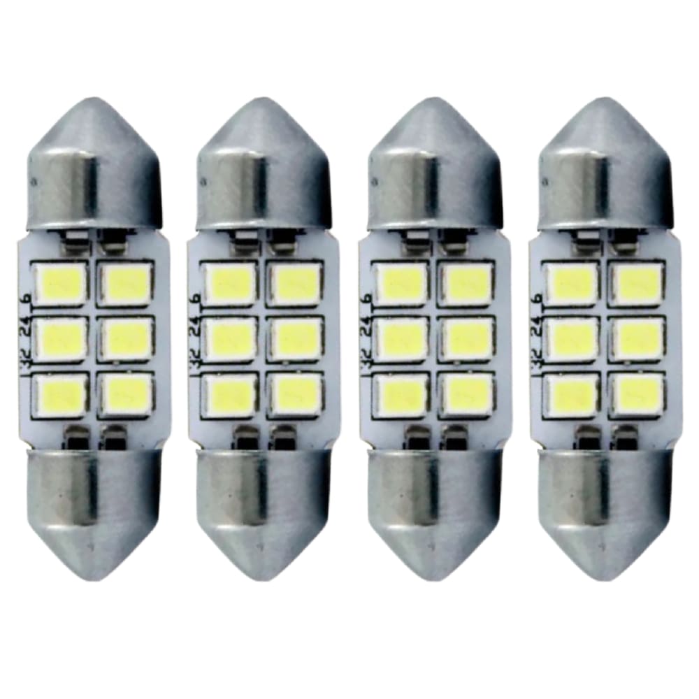 4 Lampada Torpedo Pequeno Led Branco 12v 36MM
