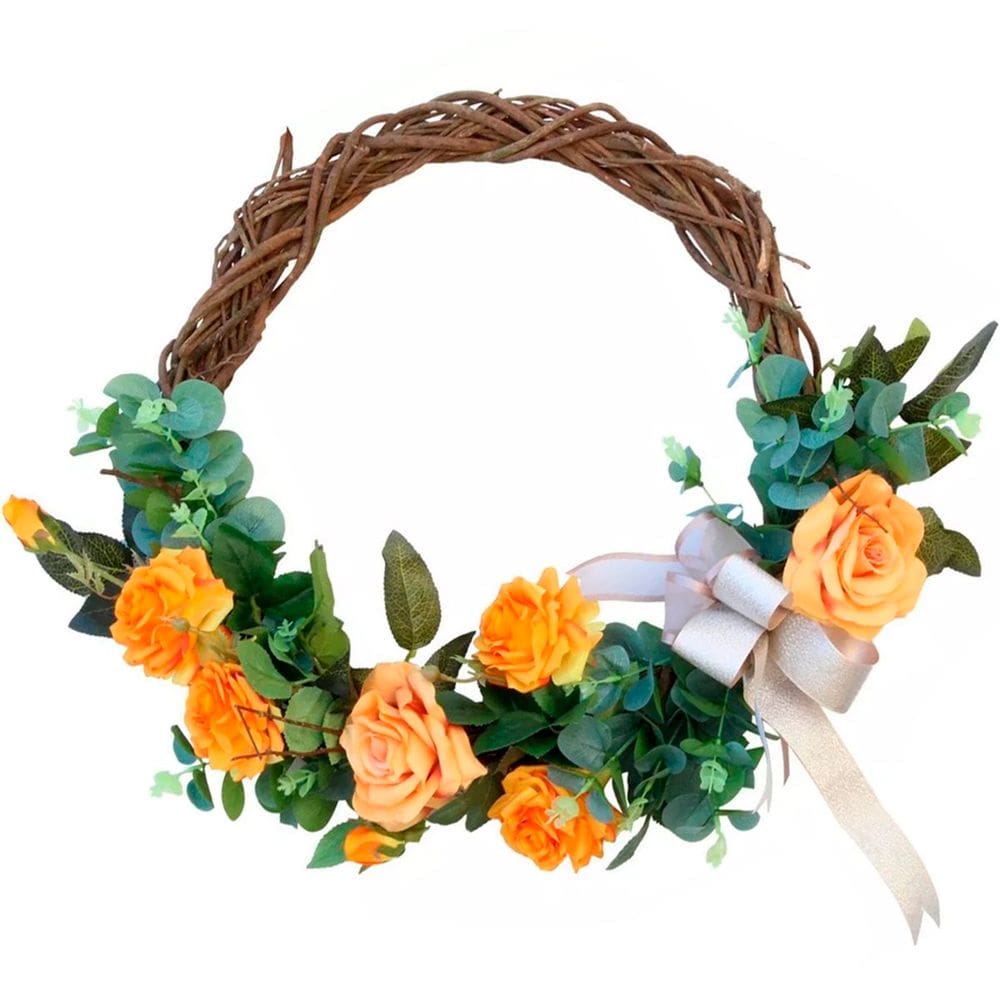 Floreal Guirlanda De Porta C Laço Decor Primavera E Natal