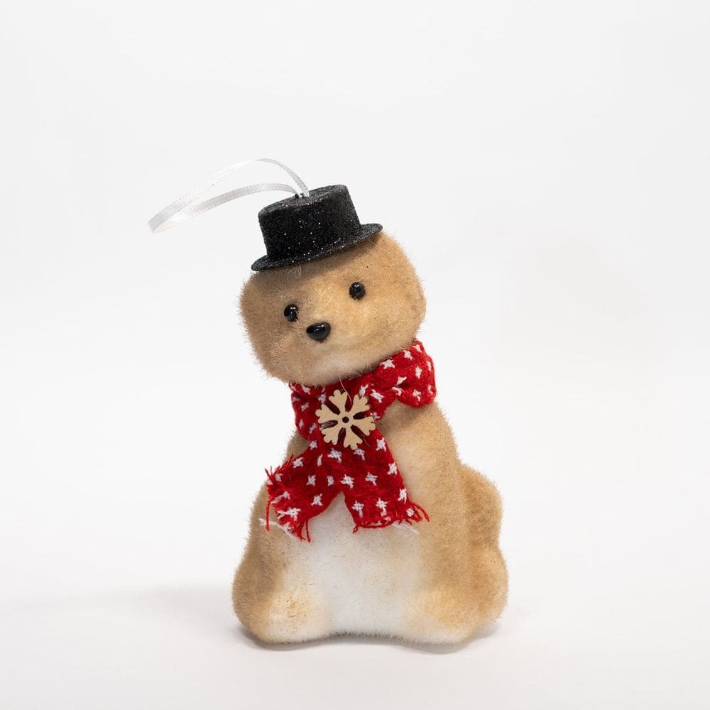 Kit 4 Enfeites Cachorro Pendente Decoração Natal Isopor 15cm