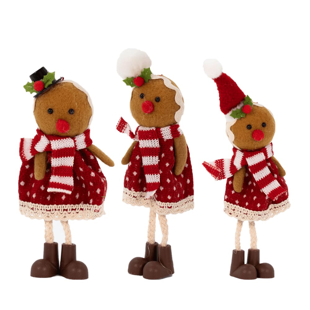 Decoração Para Árvore de Natal 3 Biscoito Pendente 17 cm