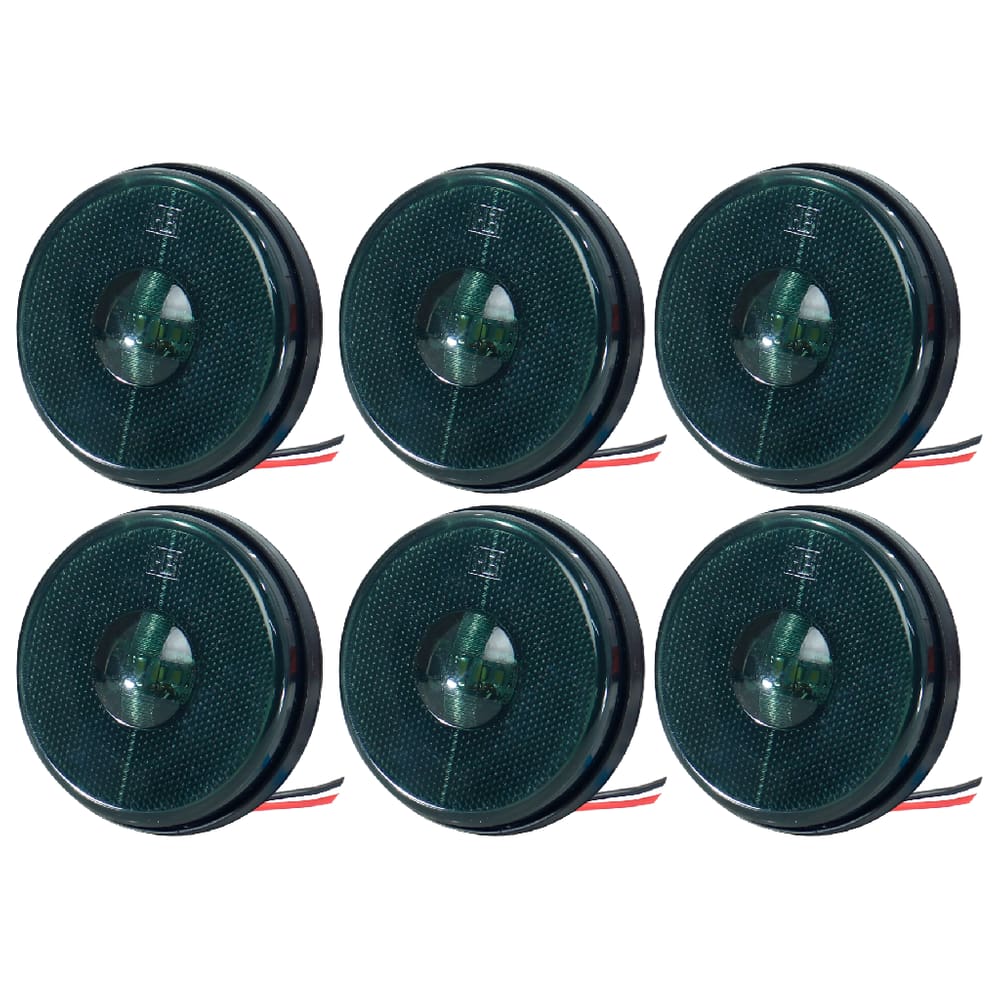 6 Sinaleira Lateral Para Carreta Led Verde Sem Suporte