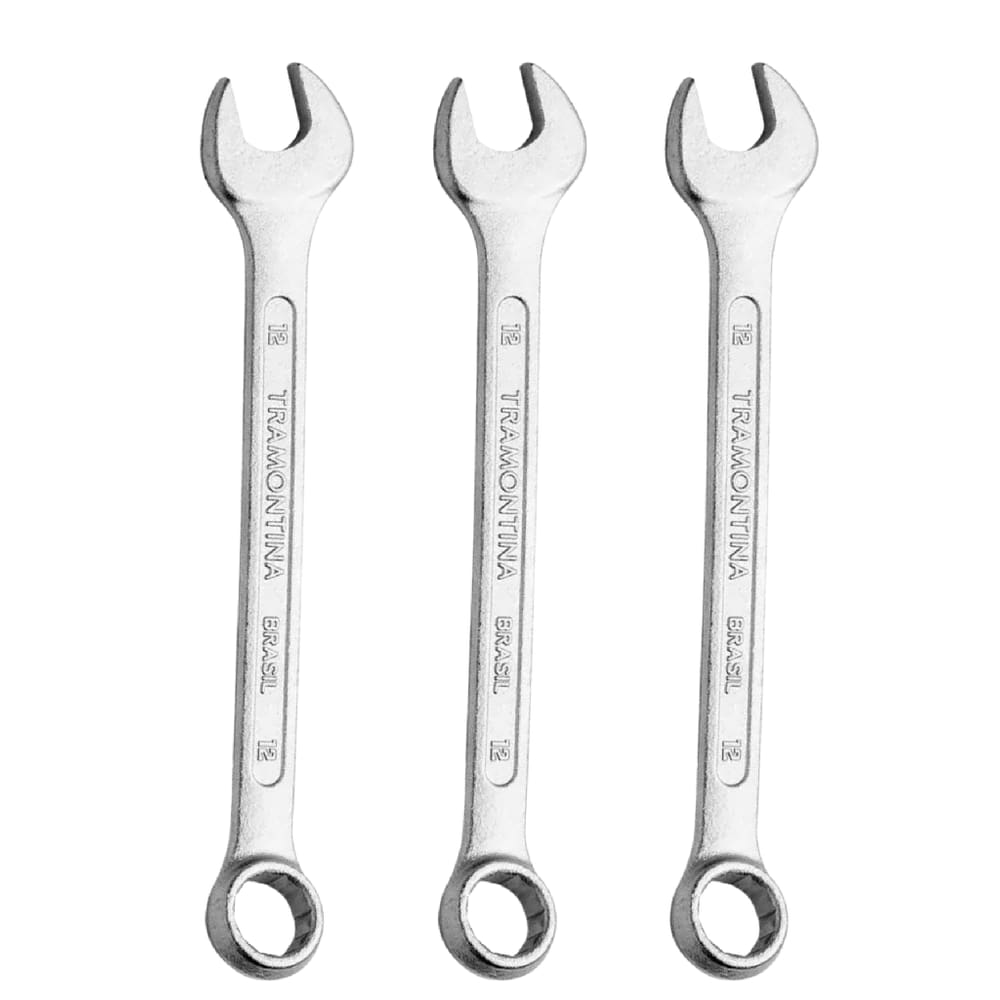3 Chave Combinada 12mm Em Aço Cromado Tramontina Pro