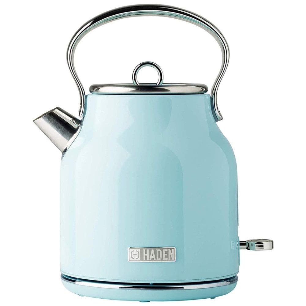 HERITAGE Chaleira Elétrica de 1.7L, Aço Inoxidável, 1500W, Turquesa, 110v, HADEN 75004, Azul