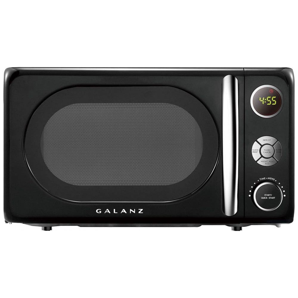 Micro ondas Retro de Bancada 19 Litros Multifuncional de Aço Inoxidável, 700W, 110v, GALANZ GLCMKA07BKR 07, Preto