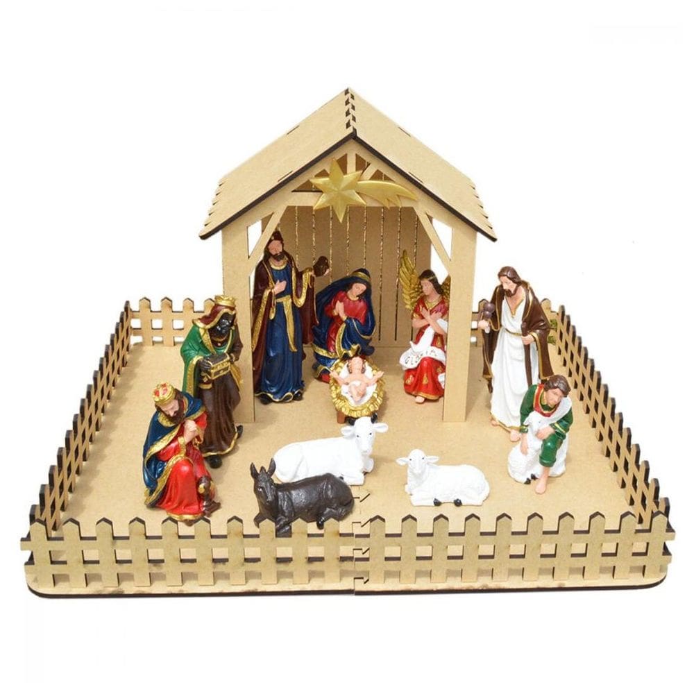 Presépio e Estábulo Natal Natalino 50x65cm