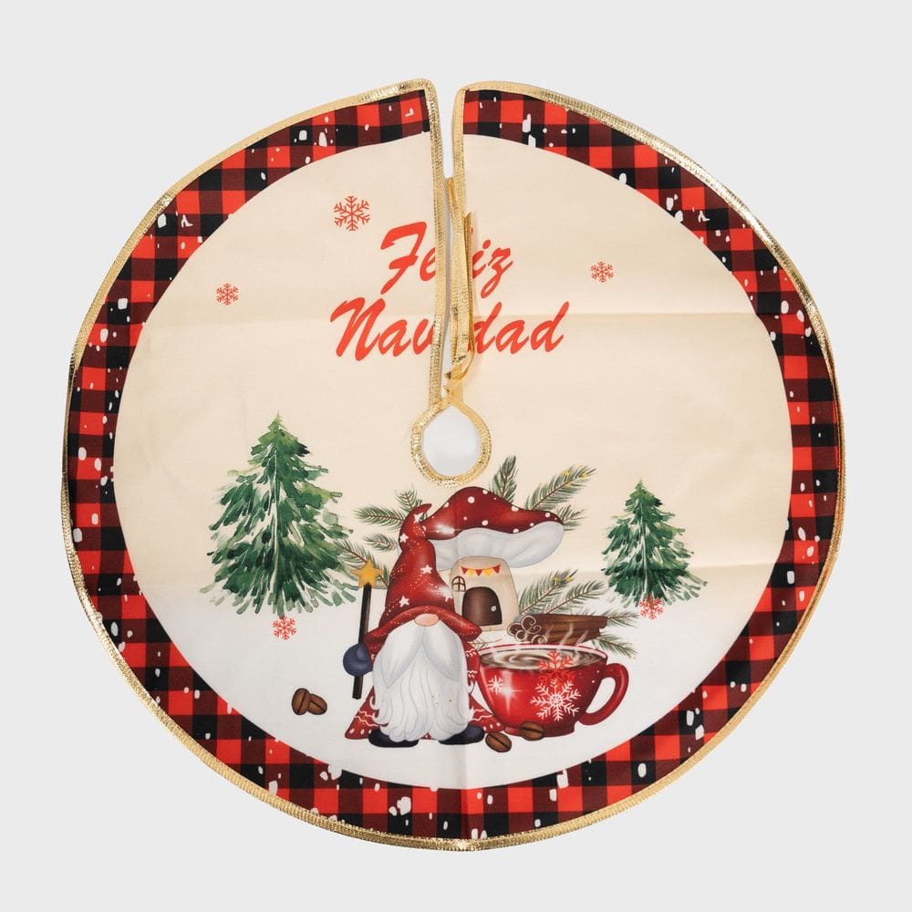 Saia Para Árvore de Natal Temática Papai Noel 90cm