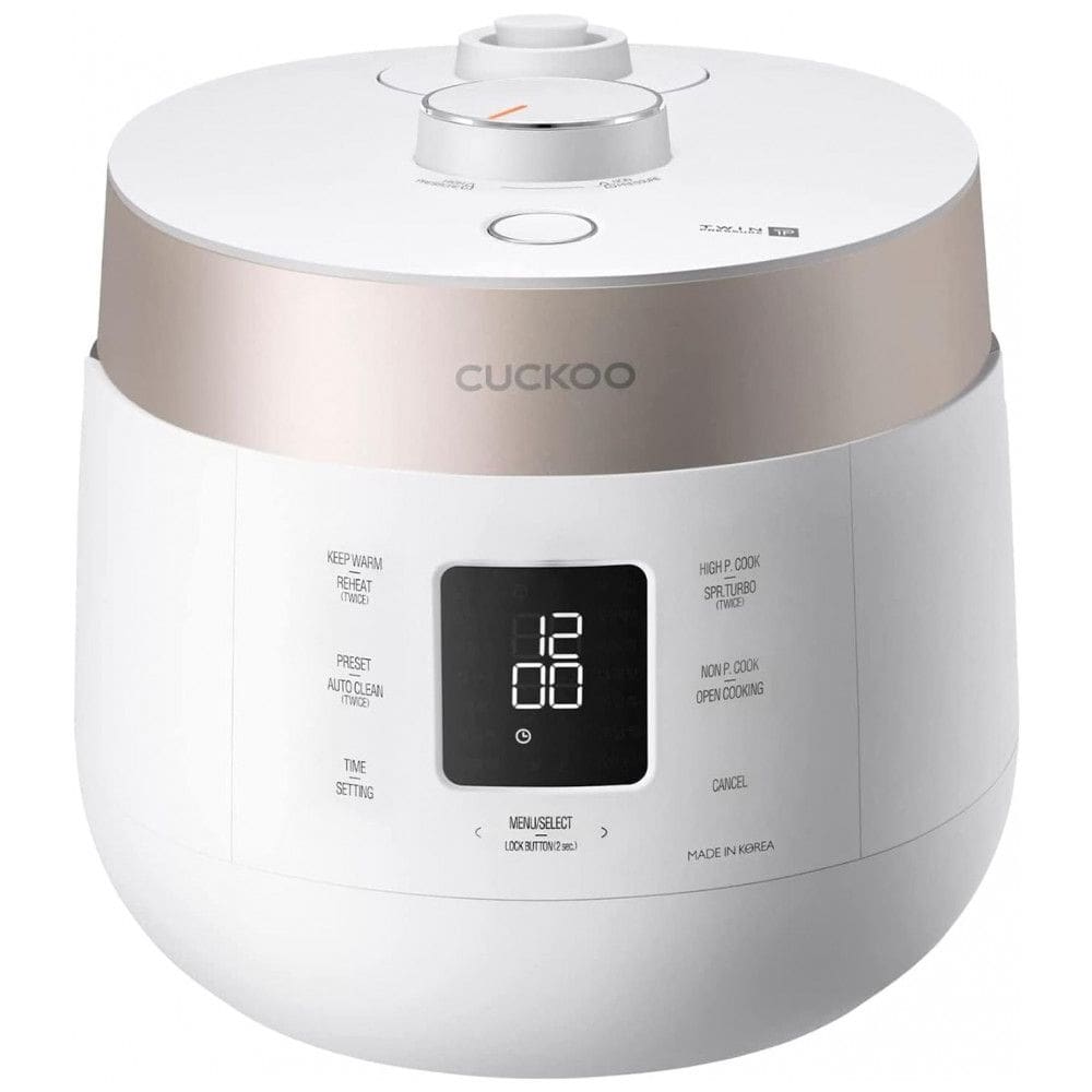 Panela de Arroz Elétrica até 10 Xícaras não Cozidas com 12 Modos Programáveis, CUCKOO CRP ST1009F, 110V Branca