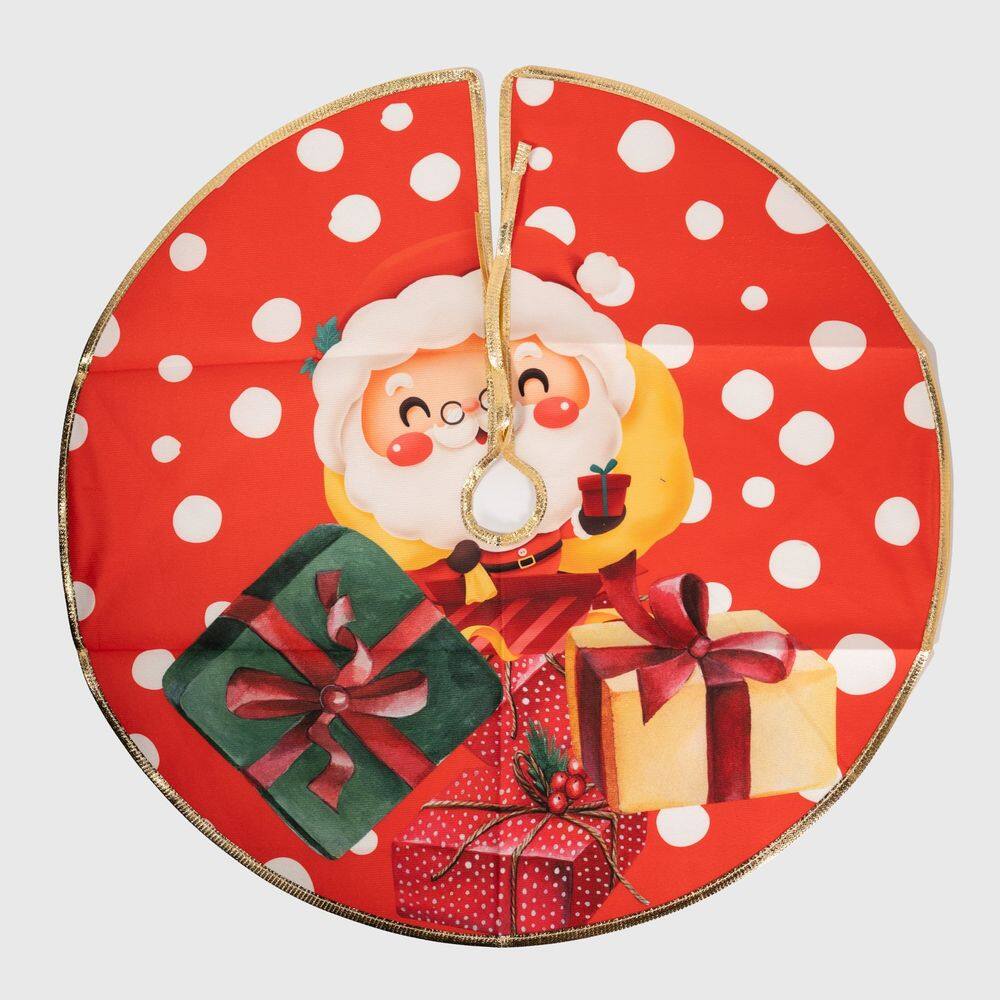 Saia Para Árvore de Natal Temática Papai Noel 90cm