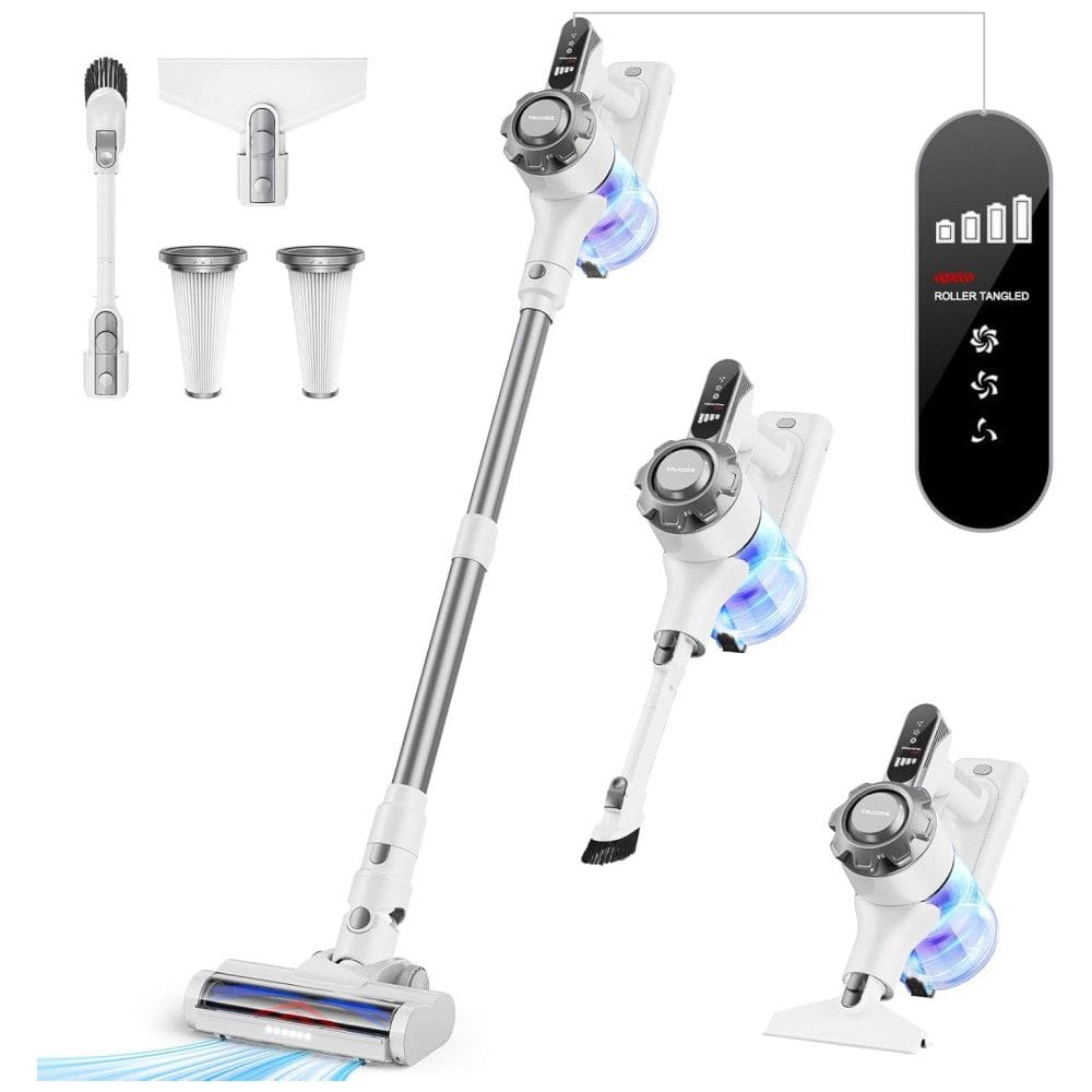 Aspirador de Pó Portátil Trucozie 8 em 1, Leve e Potente, Autonomia 45 min, Sucção Poderosa, Recarregável, Ideal para Carpetes, Azulejos,