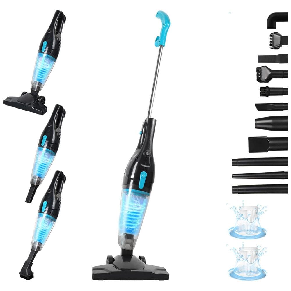 Aspirador de Pó com Fio Intercleaner 400W: Sucção 15KPa, 12 em 1, Leve, Sem Saco, Modo Portátil, Ultrassilencioso, para Pisos até 120m².