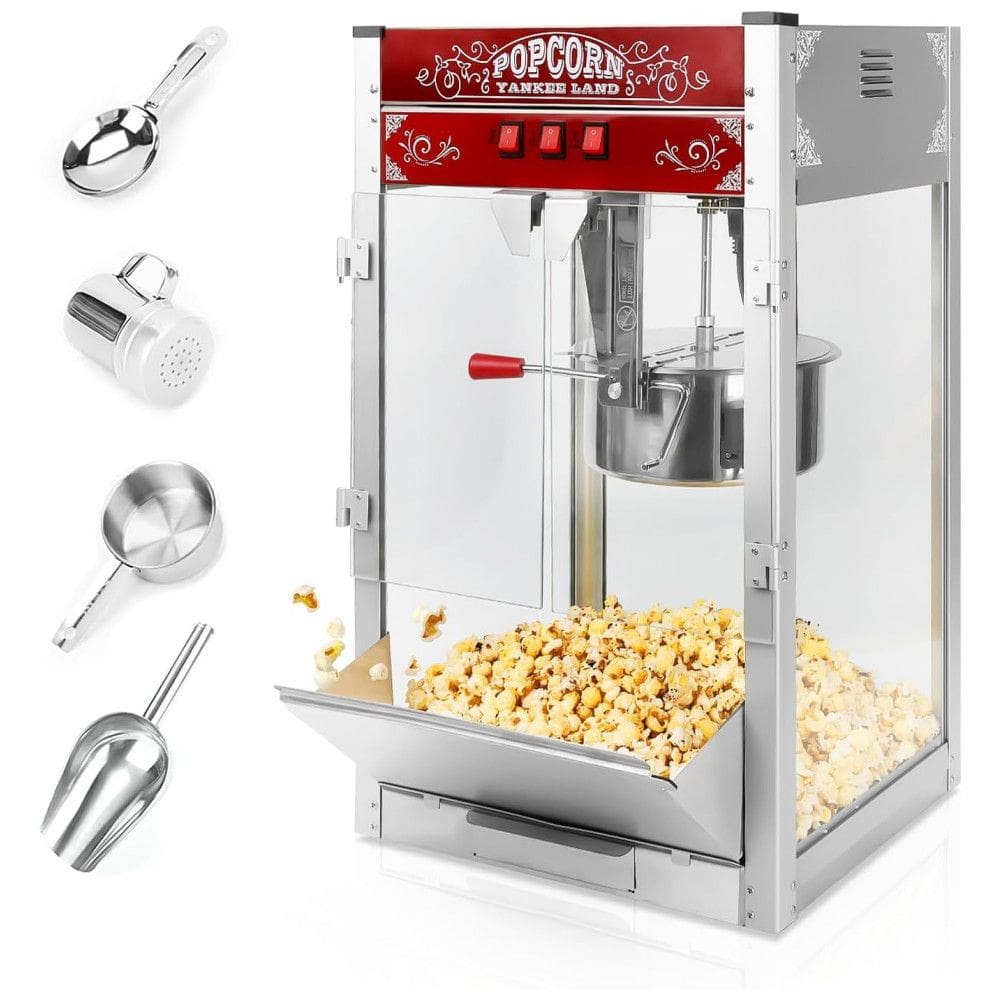 Máquina de Pipoca Comercial, Panela de 450 g, 1440 W, Estilo Cinema, com Controle de 3 Interruptores, Estrutura de Aço, ELOMBR.