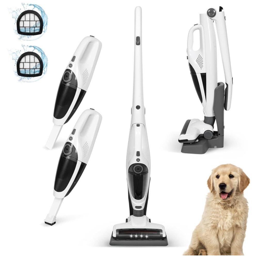 Aspirador de Pó sem Fio 2 em 1 Intercleaner: Potência com Luz LED, Leve, para Pisos de Madeira, Carpetes, Carros e pelos de Animais de