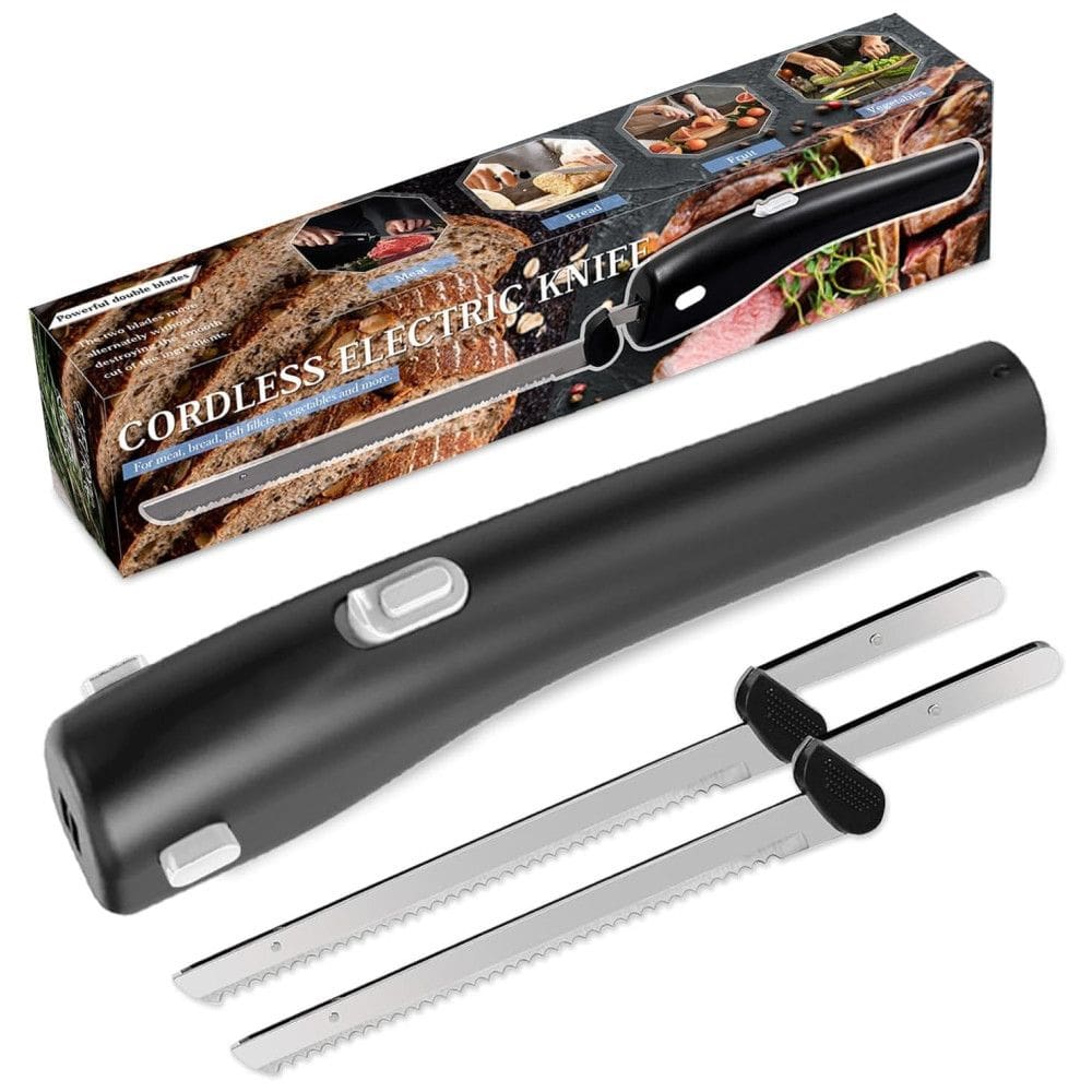 Facas Elétricas Recarregáveis Pratuor: Faca de Pão Portátil com Bloqueio de Segurança e Cabo Ergonômico, Ideal para Cortar Carne, Pão, Filé