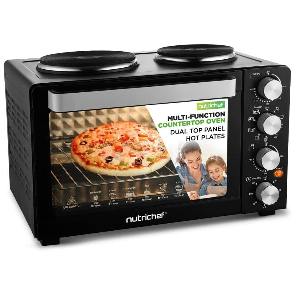 Forno Elétrico Nutrichef 30 Litros 2 Resistências 1500 Watts 7 Funções - Assar, Grelhar, Tostar e Mais - Com Bandeja de Assar.