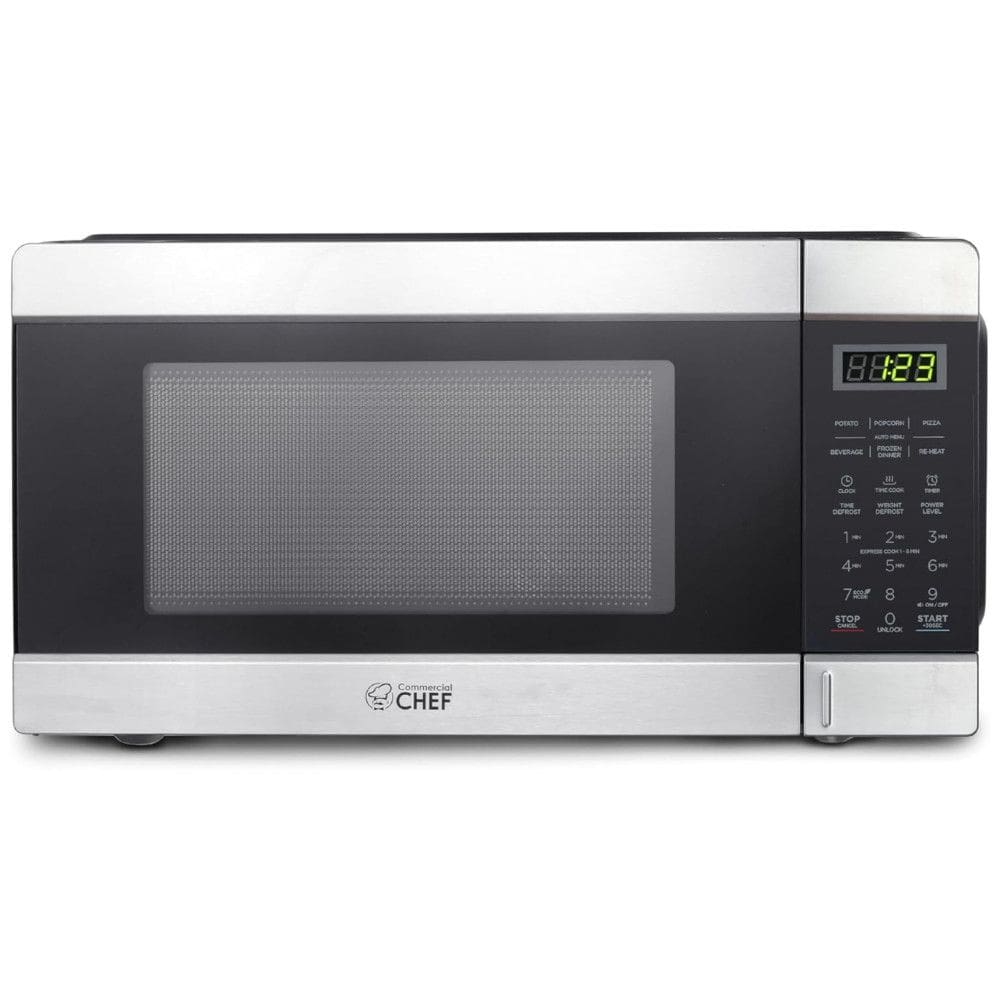 Micro-ondas de Bancada Commercial CHEF, Preto com Acabamento em Aço Inoxidável