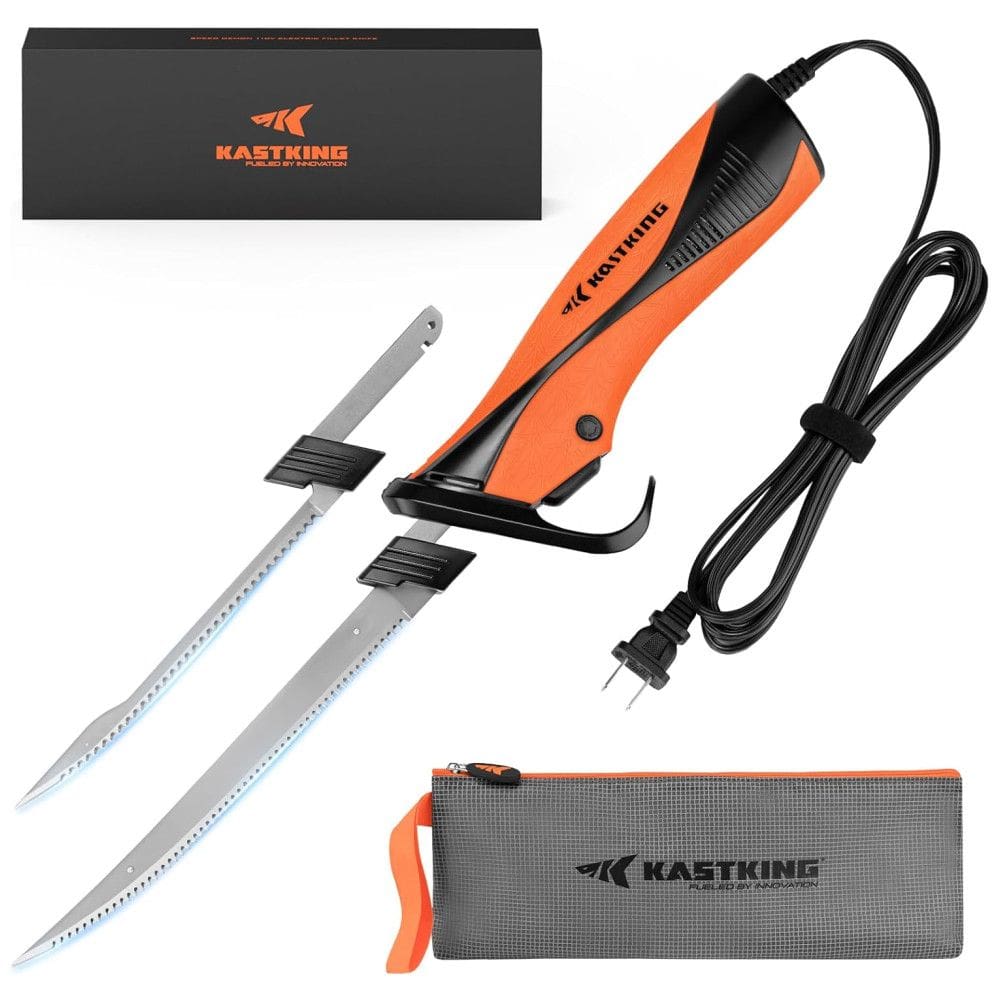 Faca Elétrica KastKing Speed Demon 110v, Corte Preciso com Motor Potente, Certificado de Segurança, Cabo Balanceado e Leve, 2 Jogos de