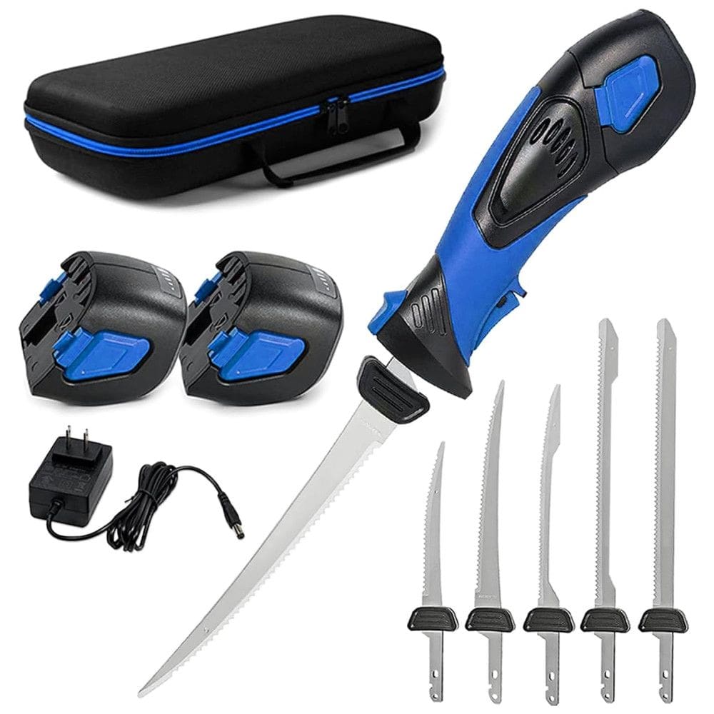 Faca Elétrica sem Fio 5 Lâminas Revestidas com TiNitride Antiaderentes, Cabo Ergonômico com Aderência Antiderrapante,Pratour