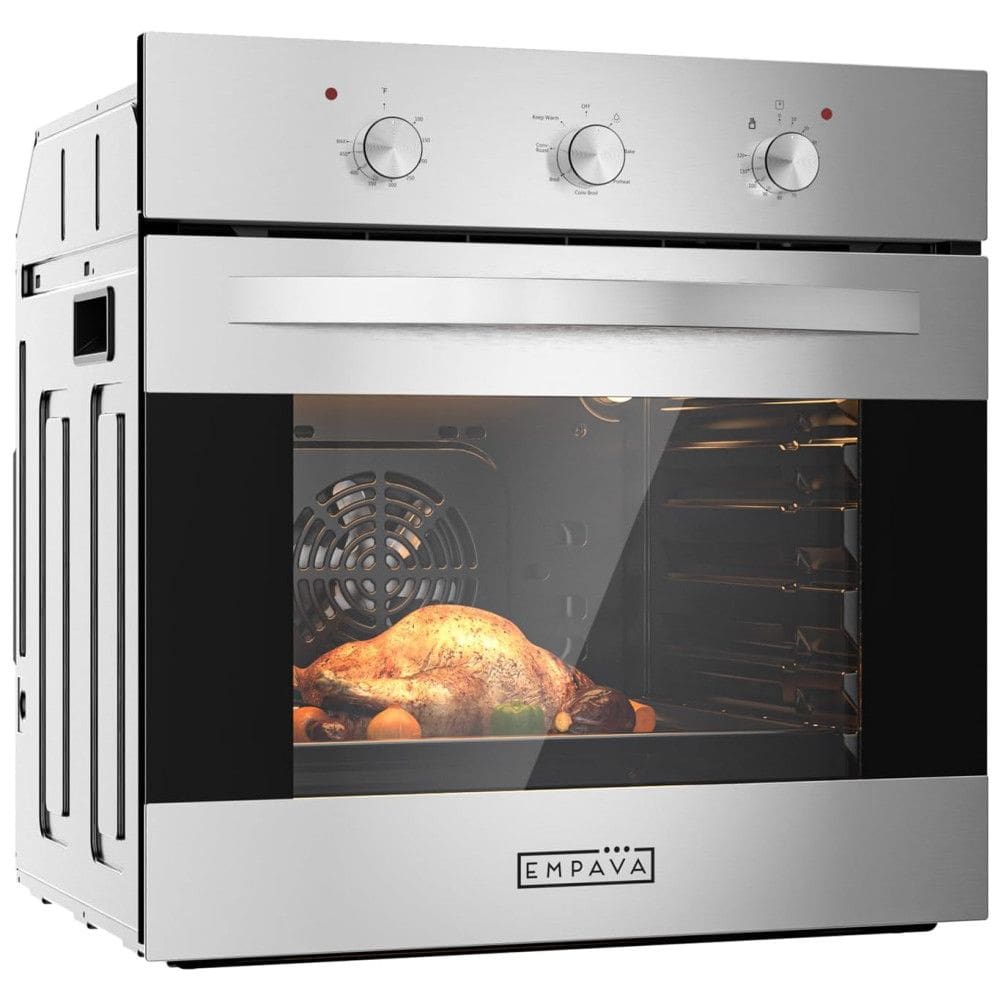 Forno de Parede Elétrico Empava 60 cm com 6 Funções de Cozimento, Sistema de Convecção Embutido e Controle Mecânico em Aço Inox