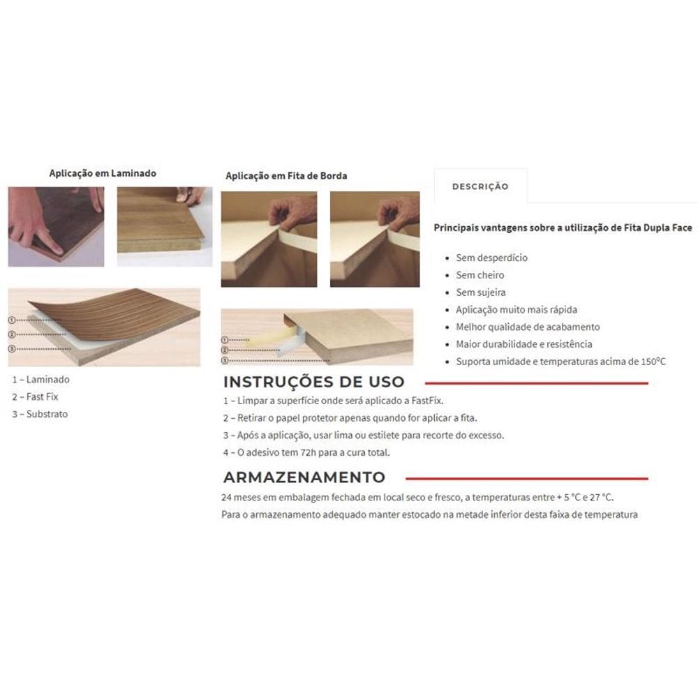 Fita Dupla Face Fast Fix P/ Colar Fita De Borda 35mm X 10mt